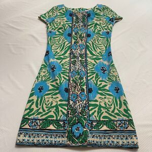 Lilly Pulitzer Layton Sea Oat Ikatty Ikat Engineered Print Shift Dress Size XS